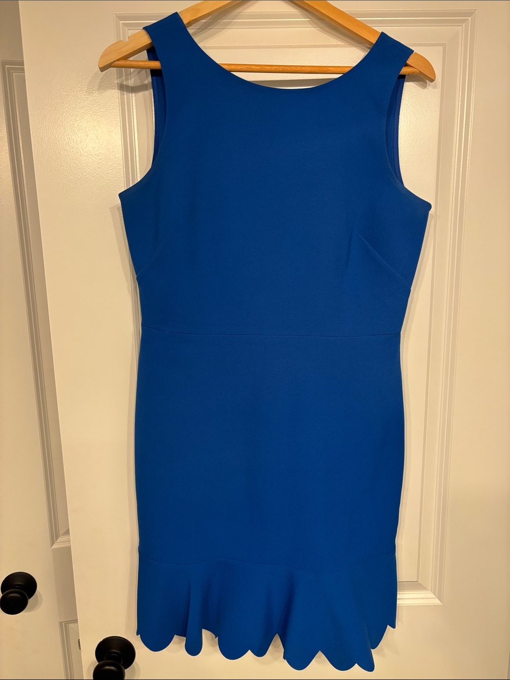 J. Crew Sleeveless Royal Blue Mini Dress with Scalloped Hem